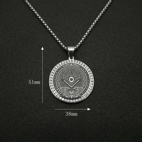 Master Mason Blue Lodge Necklace - Annuit Coeptis Gold & Silver - Bricks Masons