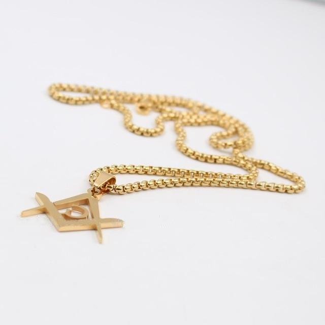 Master Mason Blue Lodge Necklace - Stainless Steel Gold, Silver, Black - Bricks Masons