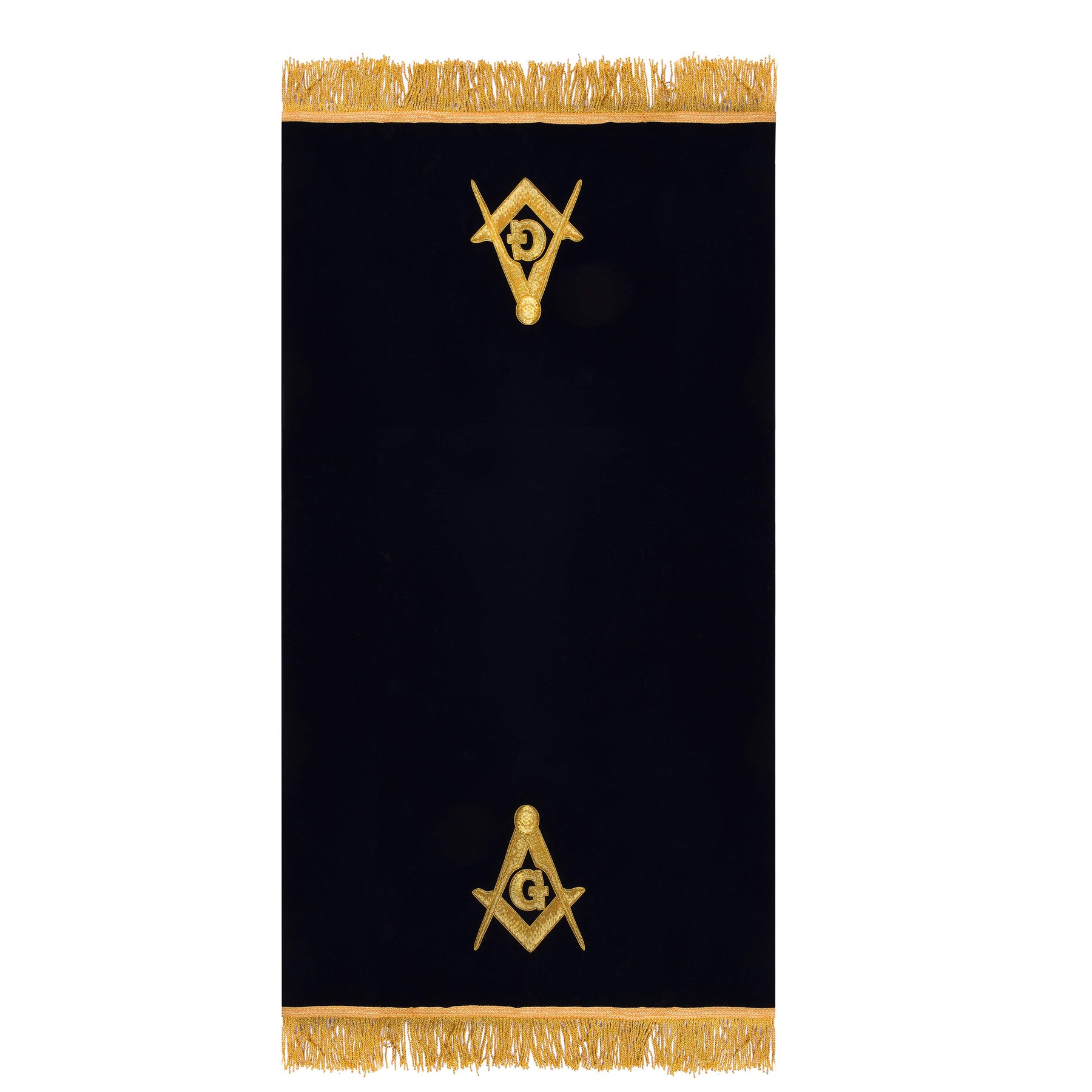 Master Mason Blue Lodge Pedestal Cover - Dark Blue Velvet With Gold Bullion & Fringe - Bricks Masons
