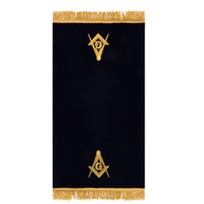 Master Mason Blue Lodge Pedestal Cover - Dark Blue Velvet With Gold Bullion & Fringe - Bricks Masons