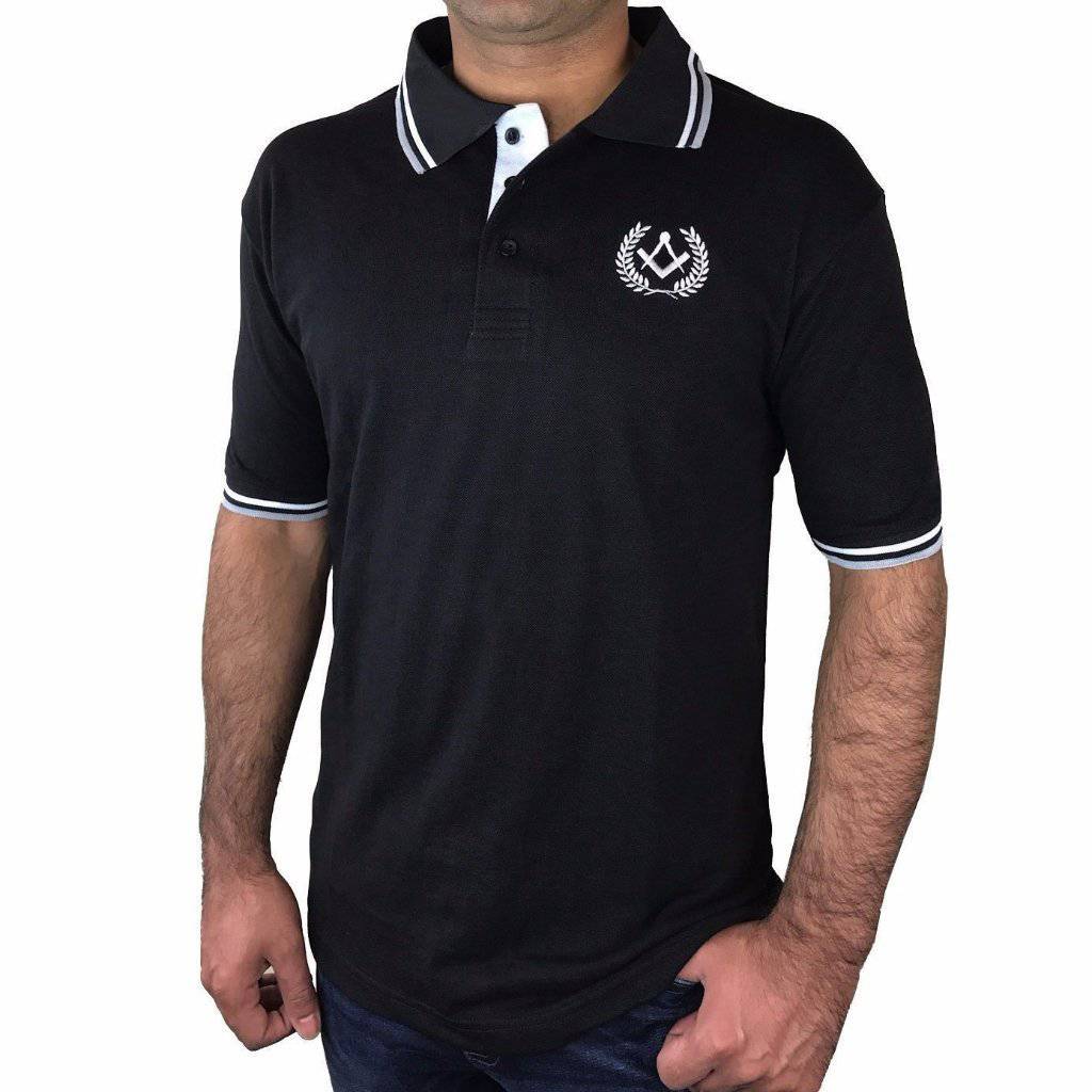 Master Mason Blue Lodge Polo Shirt - Black, Grey, Blue - Bricks Masons