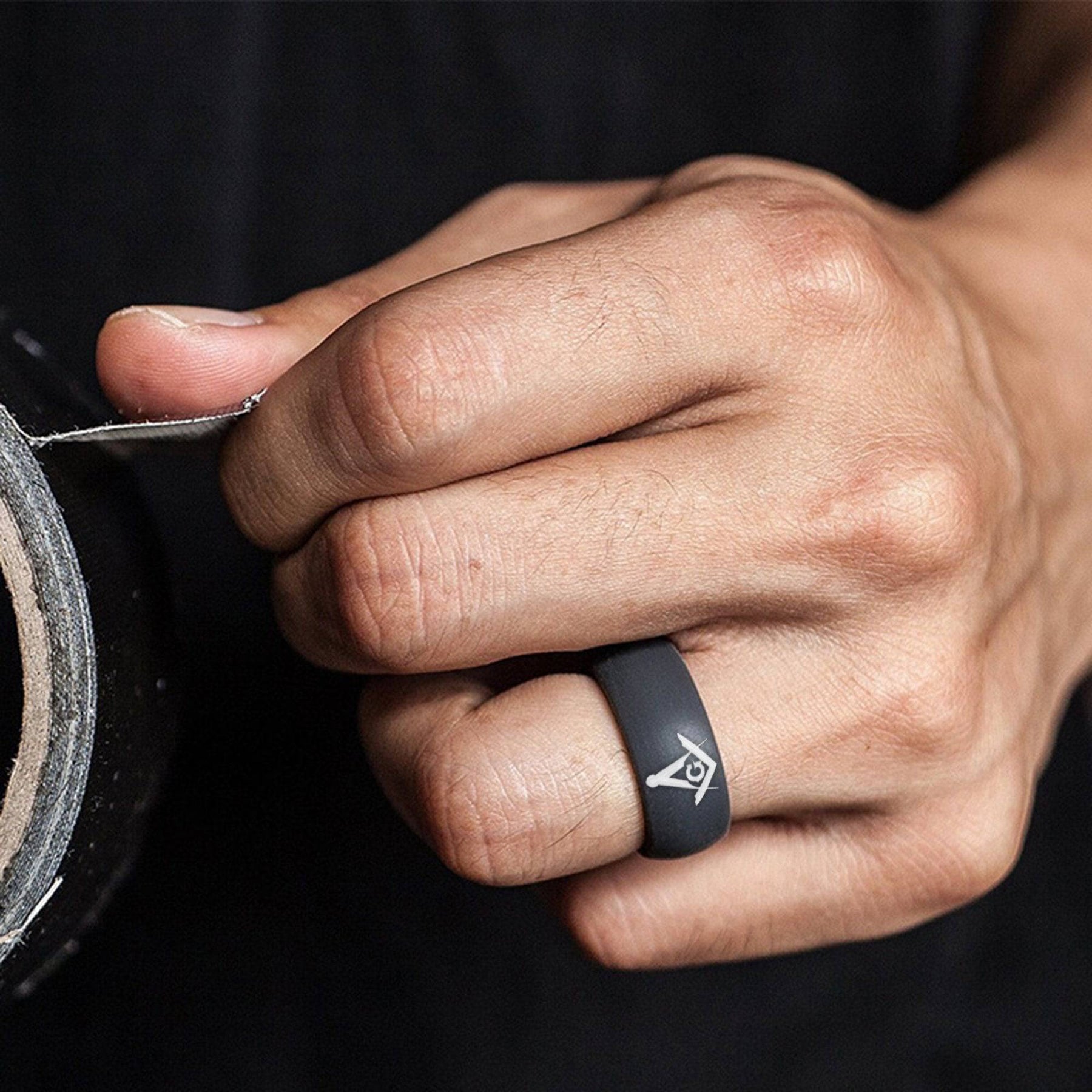 Master Mason Blue Lodge Ring - 2 Silicone Rubber Rings - Bricks Masons