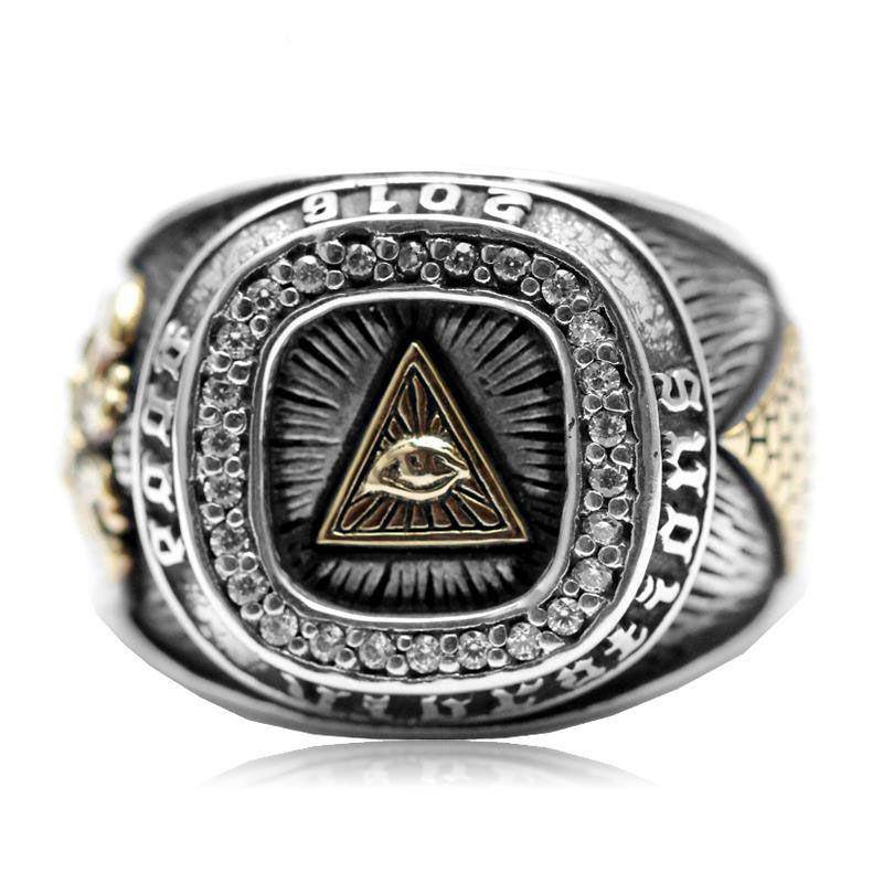 Master Mason Blue Lodge Ring - All Seeing Eye - Bricks Masons