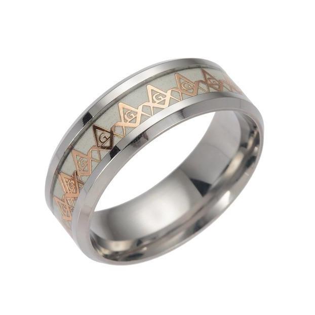 Master Mason Blue Lodge Ring - Lumineux Let There Be Light - Bricks Masons
