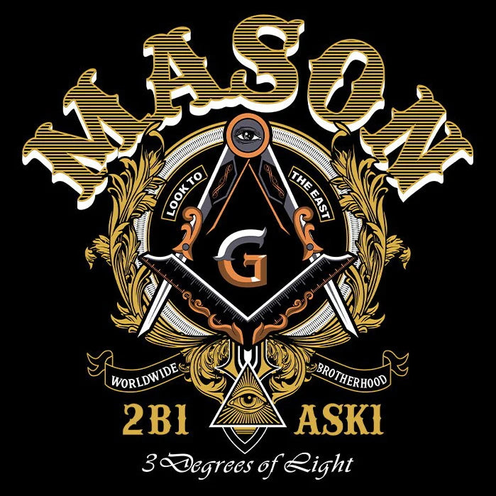 Master Mason Blue Lodge T-Shirt - Three Degrees of Light Brotherhood - Bricks Masons