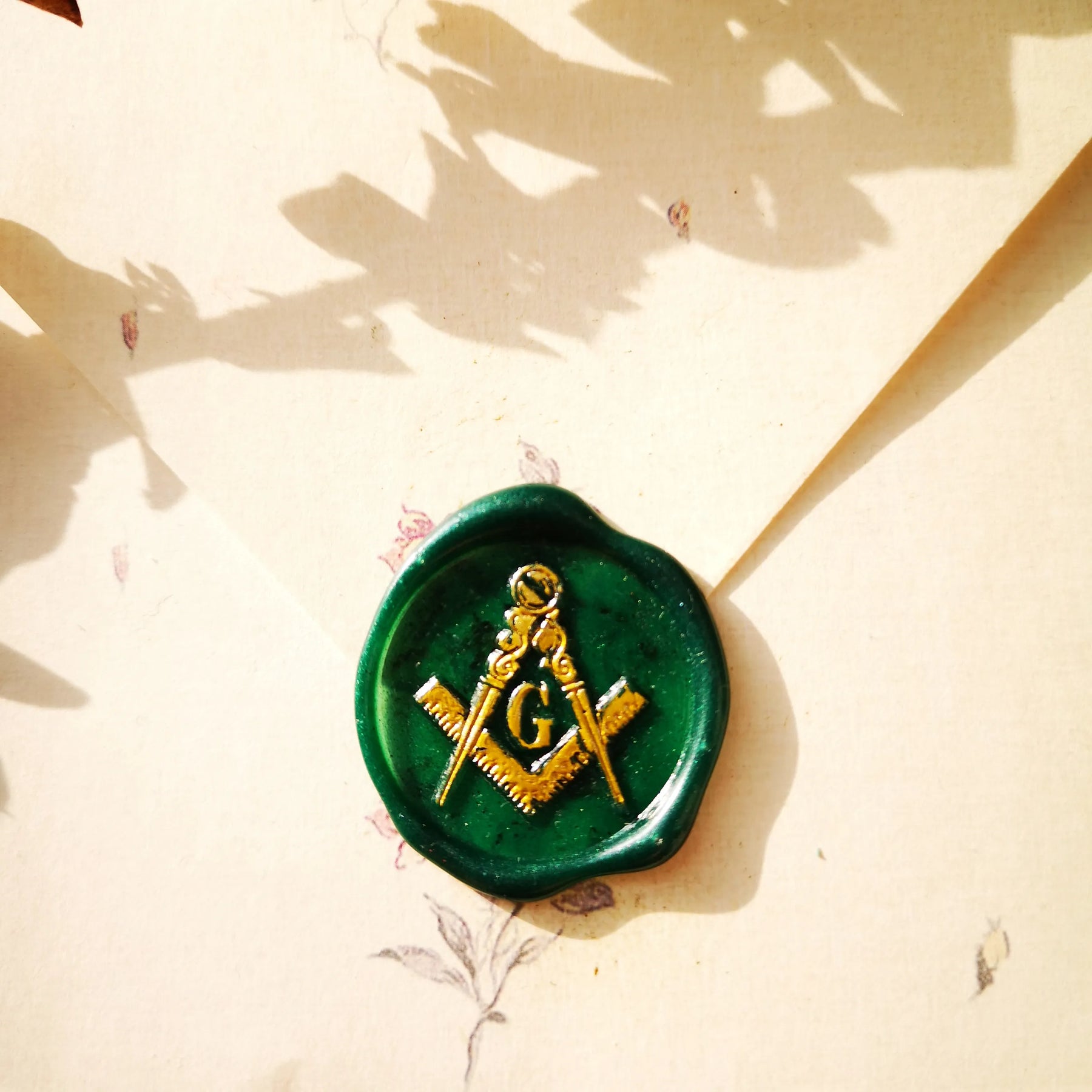 Master Mason Blue Lodge Wax Seal Stamp - Square & Compass G - Bricks Masons