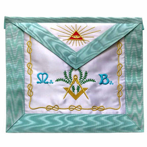 Master Mason French Rite Apron - Silk & Moire Star G - Bricks Masons