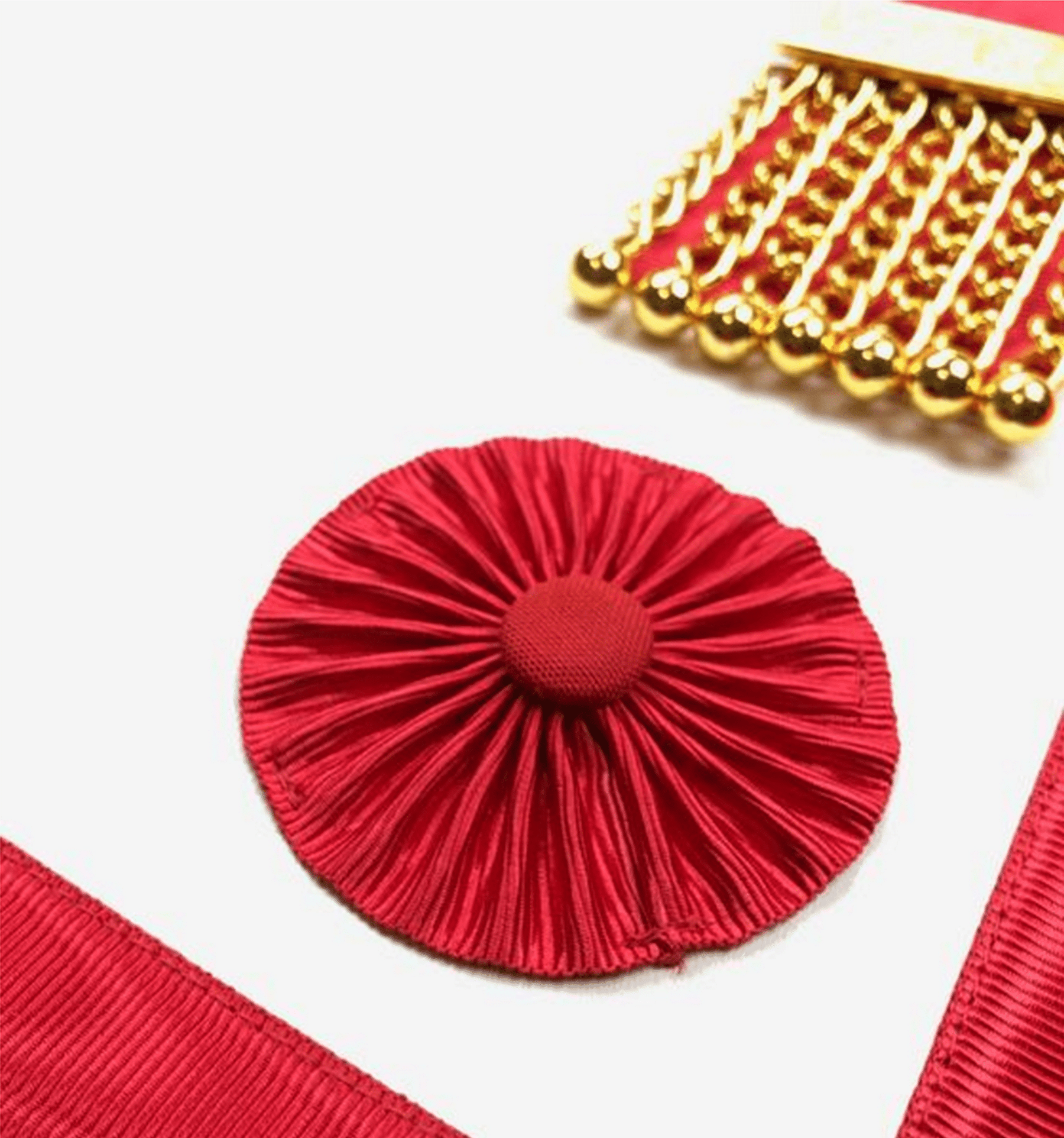 Master Mason Scottish Rite Apron - Turquoise Moire with Rosettes - Bricks Masons