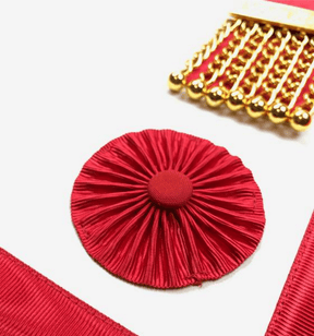 Master Mason Scottish Rite Apron - Turquoise Moire with Rosettes - Bricks Masons