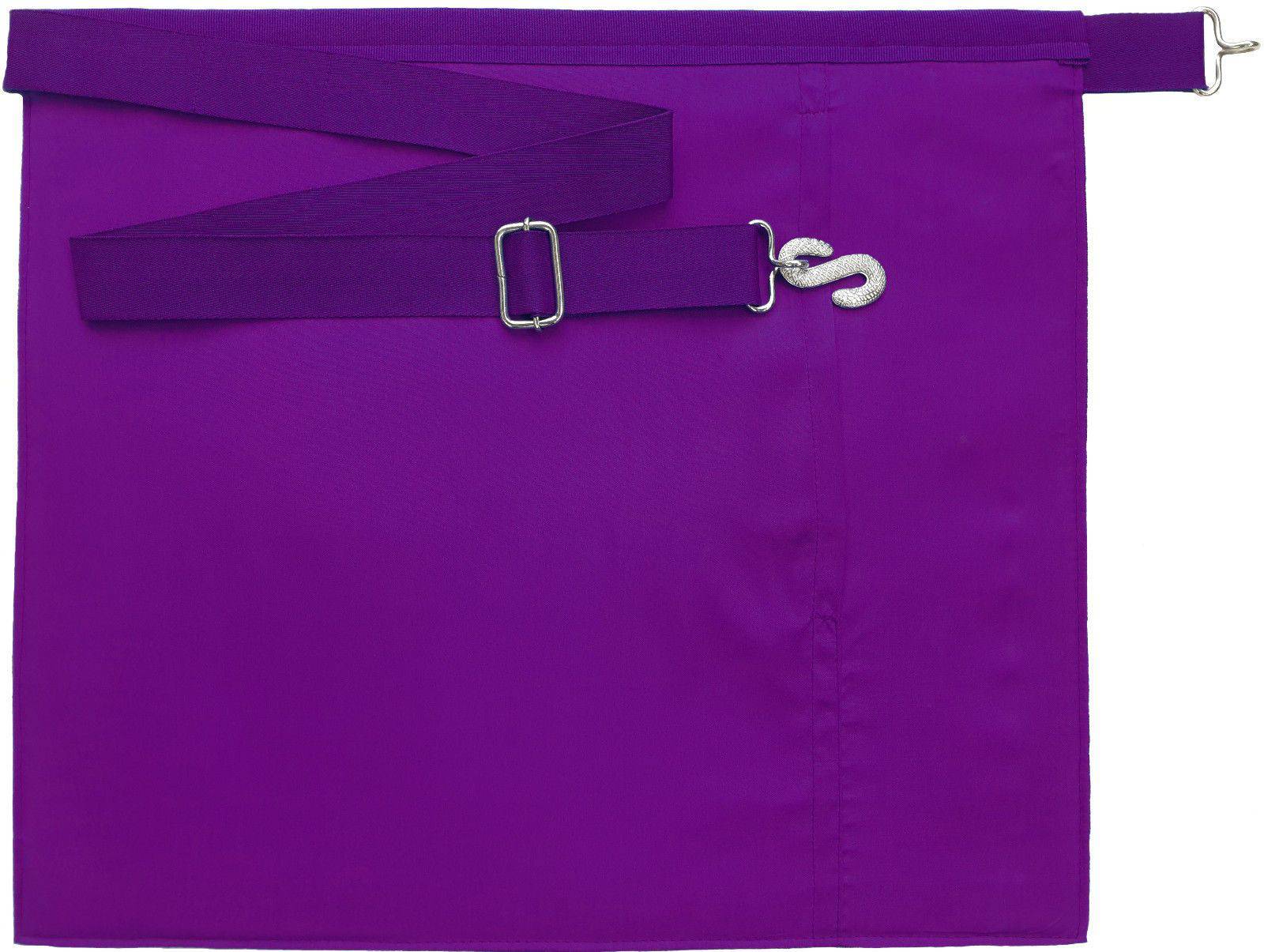 Member Council Apron - White & Purple Grosgrain - Bricks Masons