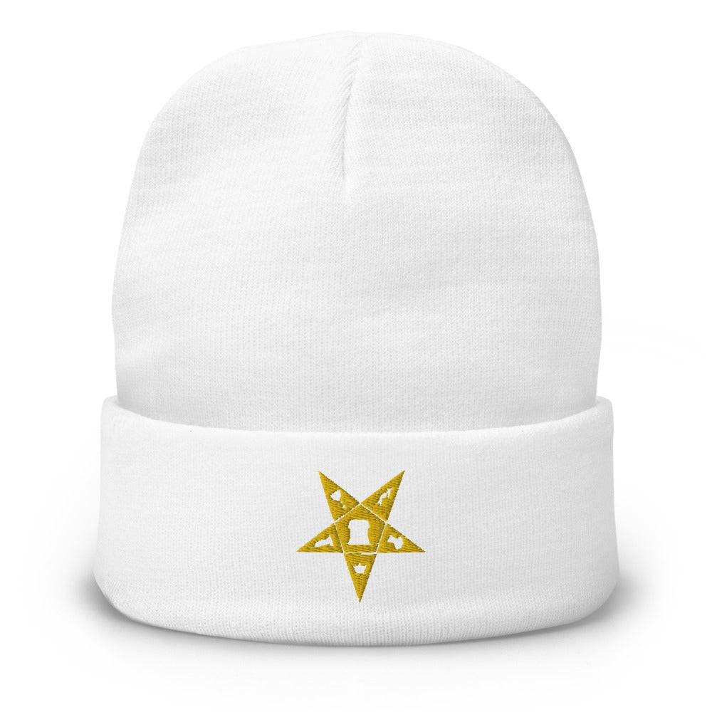 OES Beanie - Golden Embroidery - Bricks Masons