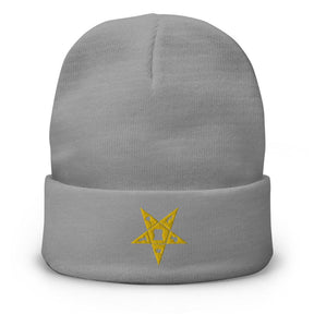 OES Beanie - Golden Embroidery - Bricks Masons