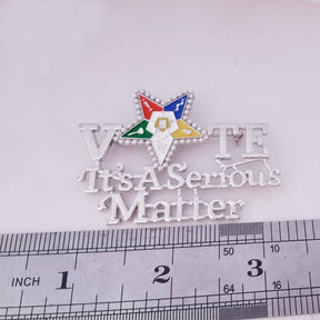 OES Lapel Pin - VOTE - Bricks Masons