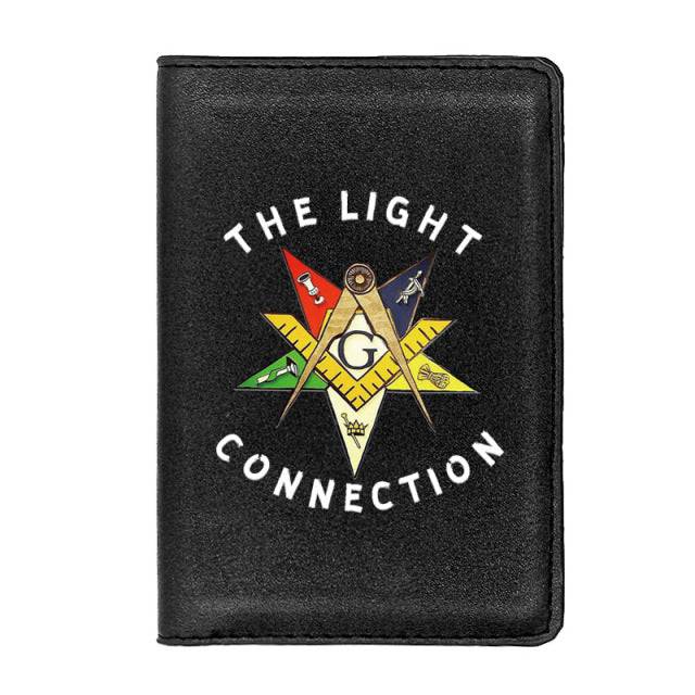 OES Wallet - The Light Connection Passport & Credit Card Holder (Black/Brown) - Bricks Masons