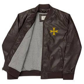 Order Of Malta Jacket - Leather Golden Embroidery - Bricks Masons