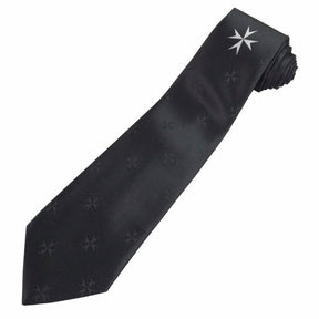 Order of Malta Commandery Necktie - Black - Bricks Masons