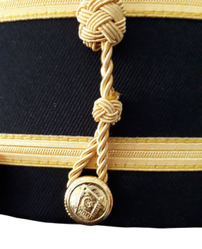 Past Commander Knights Templar Crown Cap - Black with Red Cross - Bricks Masons