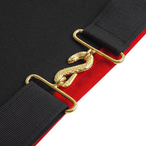 Past High Priest Royal Arch Chapter Apron - Red Hand Embroidery with Fringe - Bricks Masons