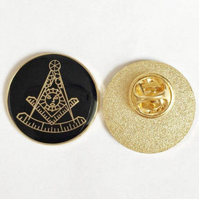 Past Master Blue Lodge Lapel Pin - Black & Gold - Bricks Masons