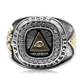 Master Mason Blue Lodge Ring - All Seeing Eye