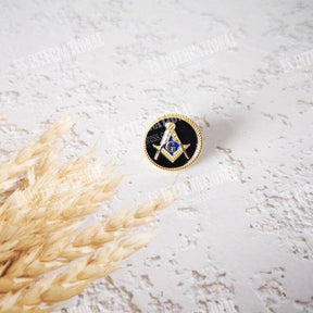 Master Mason Blue Lodge Lapel Pin - Square & Compass G Black & Gold