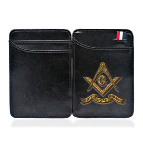 Master Mason Blue Lodge Wallet - With Credit Card Holder Brown & Black