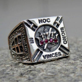 Knights Templar Commandery Ring - IN HOC SIGNO VINCES Silver Stainless Steel