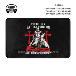 Knights Templar Commandery Mat - (There Is A Battle Going On) Soft Black Door