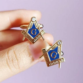 Master Mason Blue Lodge Cufflink - Square & Compass G