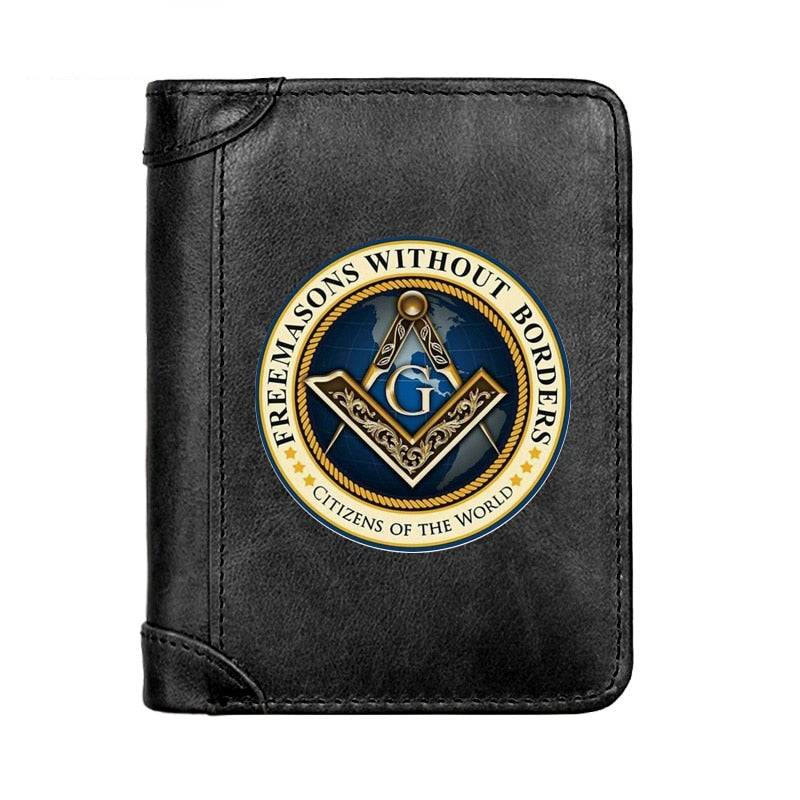 Master Mason Blue Lodge Wallet - Genuine Leather (Dark/Brown/Coffee)