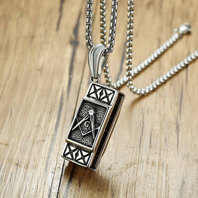 Master Mason Blue Lodge Necklace - Square and Compass G Functional Harmonica