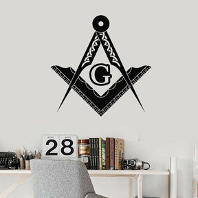 Master Mason Blue Lodge Sticker Decal - Square and Compass G Wall