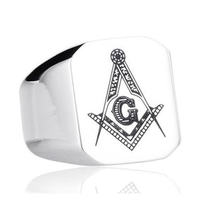 Master Mason Blue Lodge Ring - Casted Square & Compass [Multiple Colors]