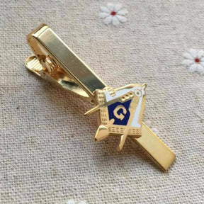 Master Mason Blue Lodge Tie Clip - Square and Compass