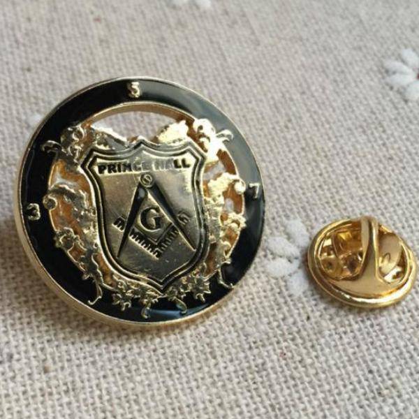 Master Mason Blue Lodge Lapel Pin - Prince Hall Black & Gold