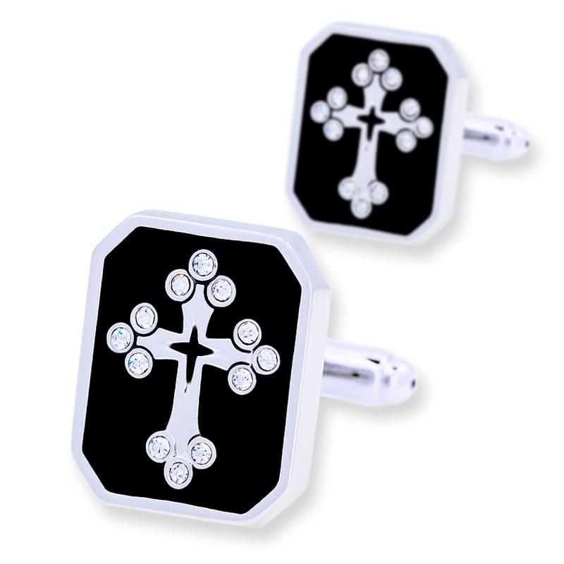 Knights Templar Commandery Cufflink - Cross Rectangular Black