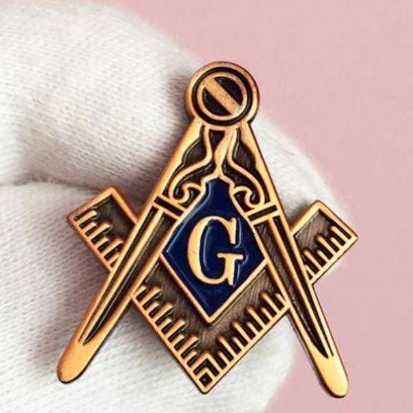 Master Mason Blue Lodge Lapel Pin - Square & Compasses G Motif