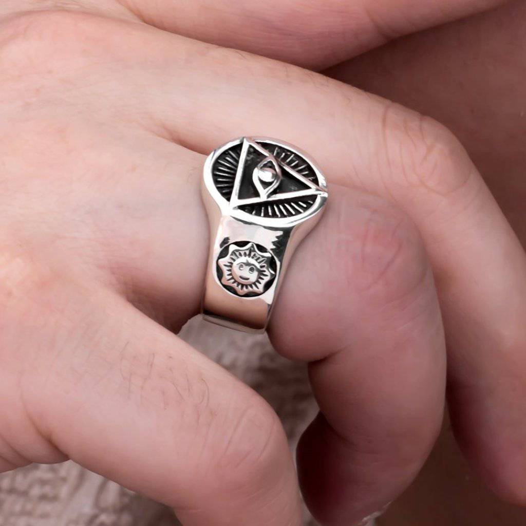 Eye Of Providence Ring - Pyramid 925 Sterling Silver