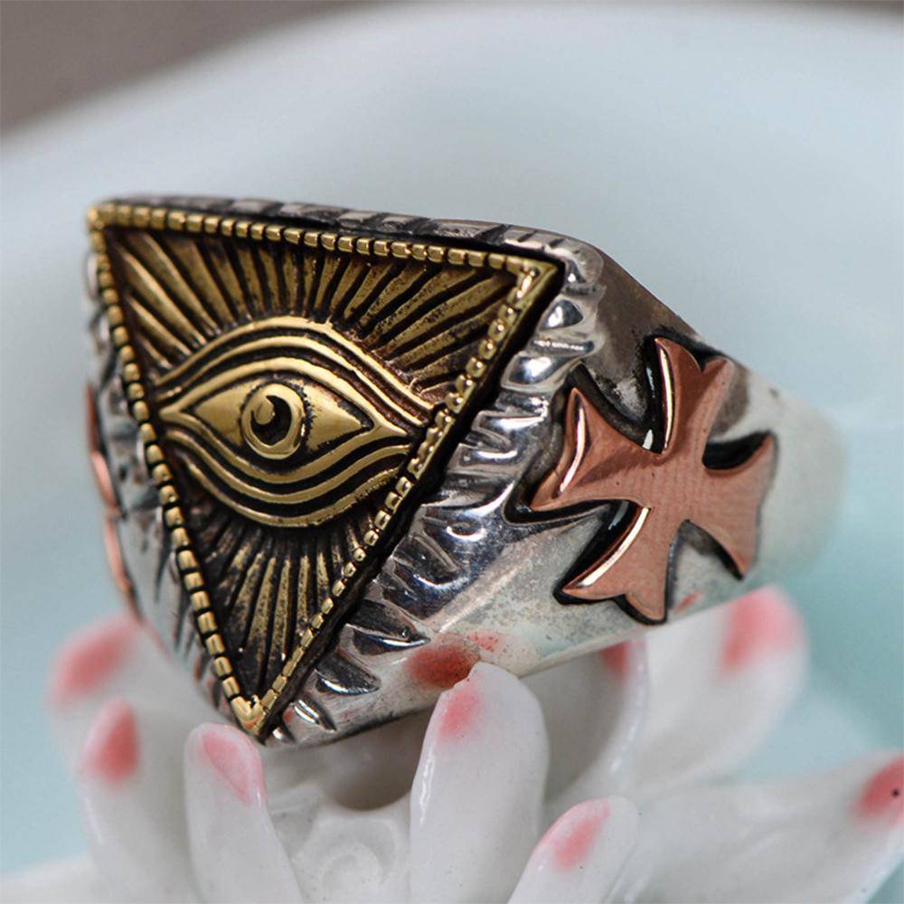 Eye Of Providence Ring - 925 Sterling Silver Pyramid