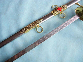 Knights Templar Commandery Sword - Red Cross Gold 35.6"