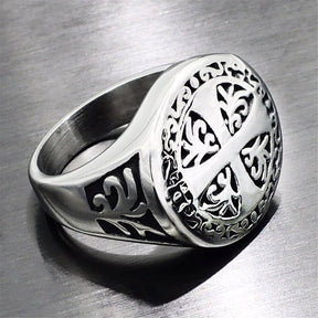 Knights Templar Commandery Ring - Cross Silver Seal