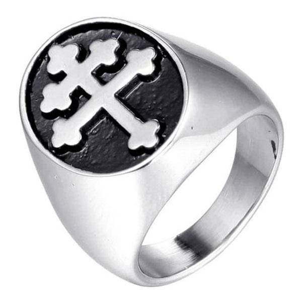 Knights Templar Commandery Ring - Cross Signet Silver