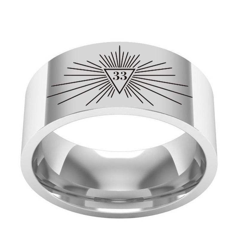 33rd Degree Scottish Rite Ring - Stainless Steel - Silver