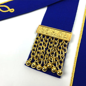 Provincial English Regulation Apron - White & Royal Blue - Bricks Masons
