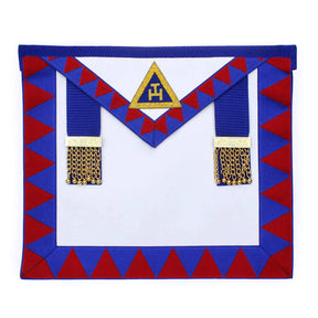 Provincial English Royal Arch Apron - Red & Blue - Bricks Masons
