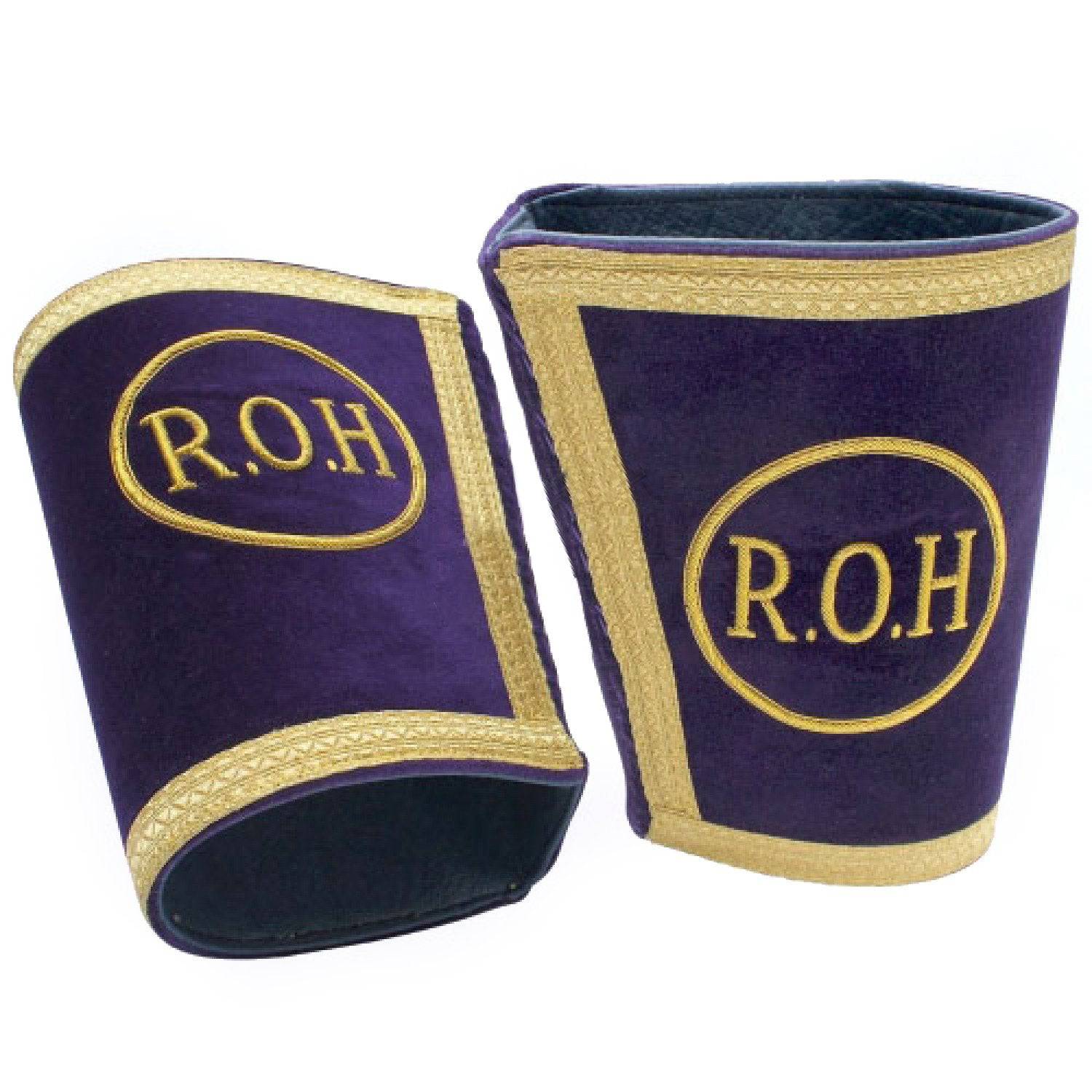 R.A.O.B. Cuff - Purple Hand Embroidered - Bricks Masons