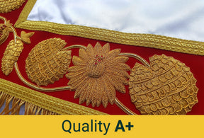 Royal Arch Chapter Apron - Red Triple Tau Insignia with Gold Fringe - Bricks Masons