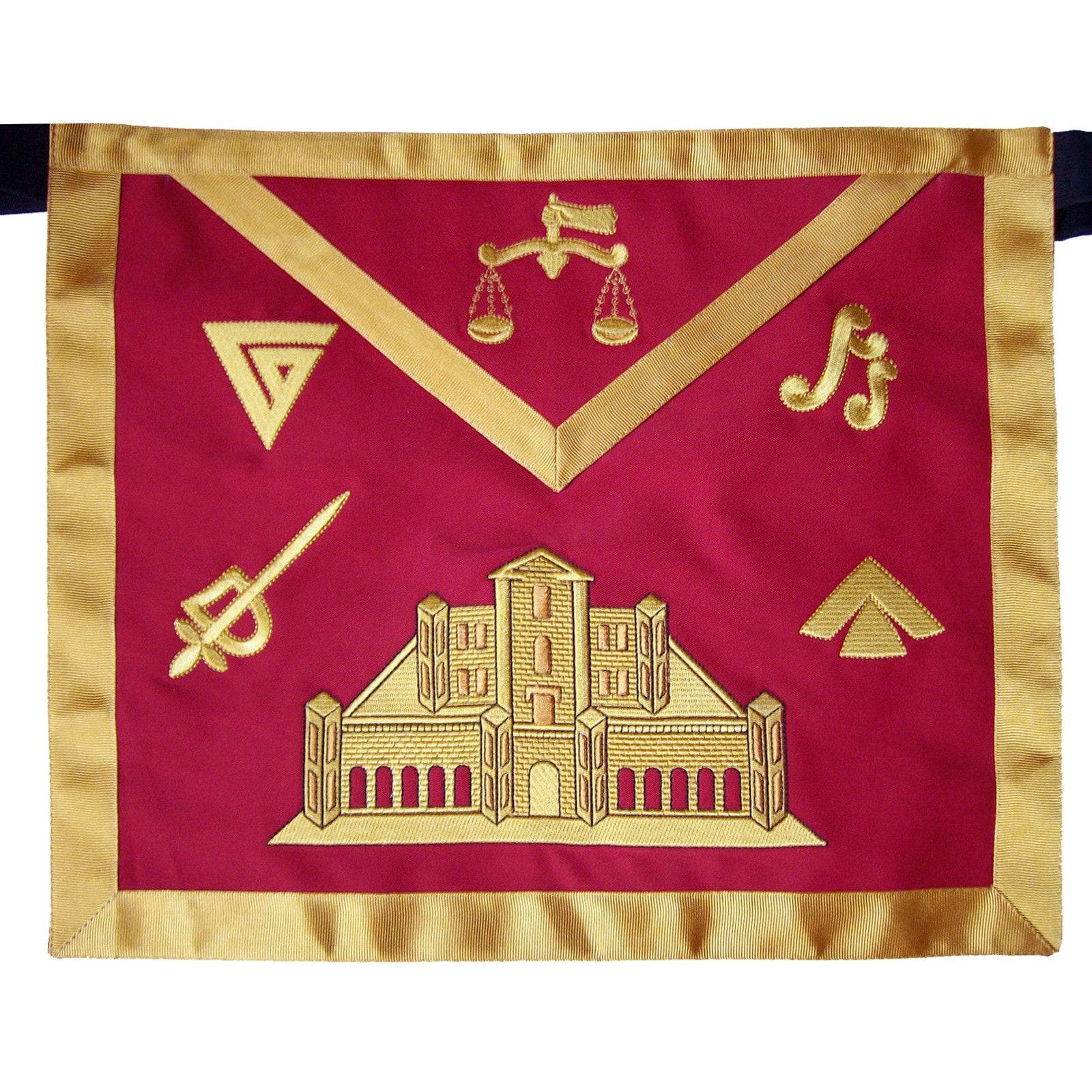 16th Degree Scottish Rite Apron - Red with Gold Borders