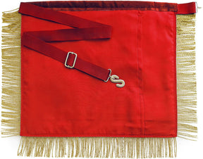 Grand High Priest Royal Arch Chapter Apron - Red Velvet with Fringe