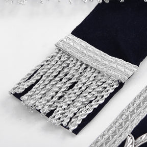 Senior Warden Blue Lodge Officer Apron - Dark Blue With Silver Hand Embroidery Bullion - Bricks Masons